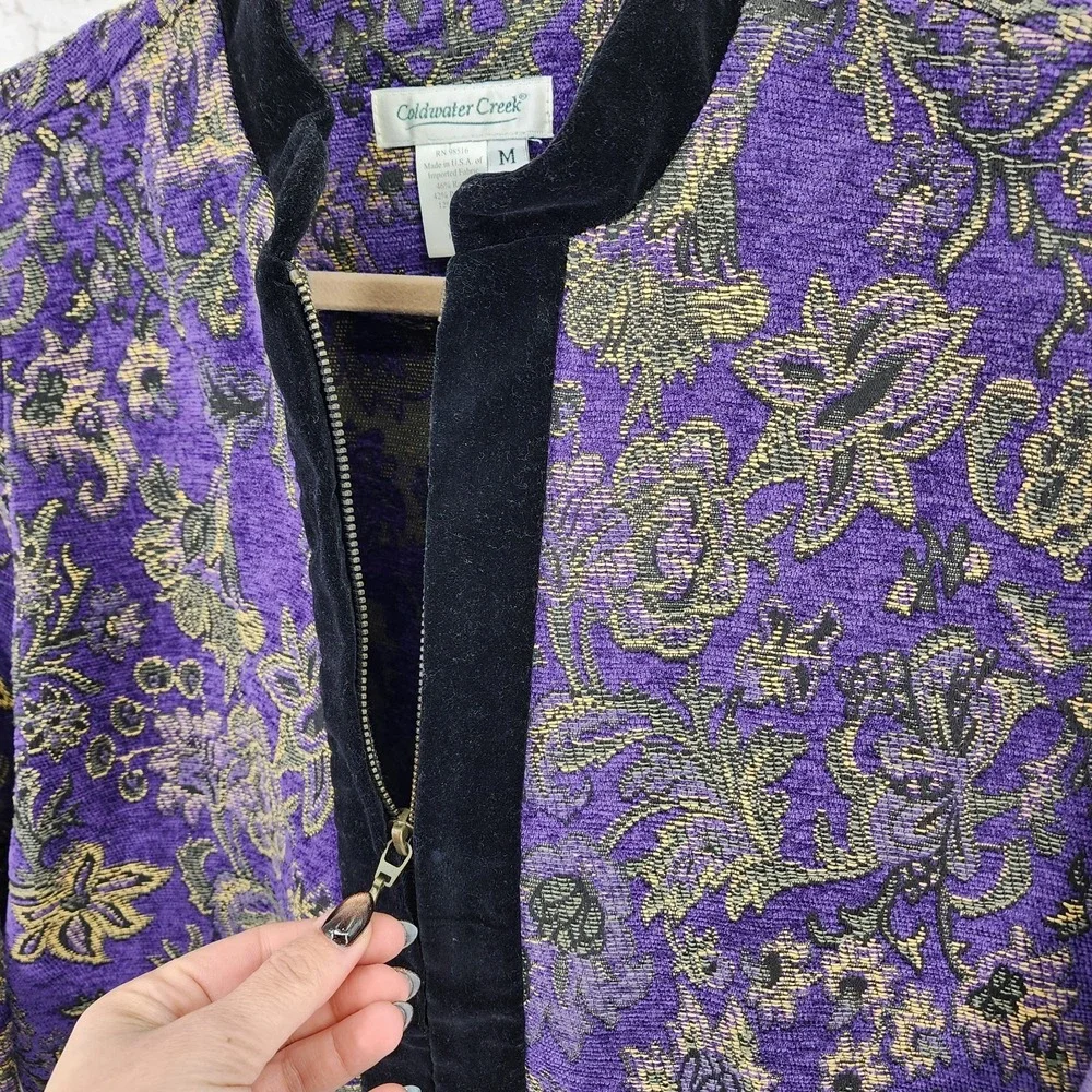 Vintage Coldwater Creek Jacket Gothic Romance‎ Purple Witchy Equestrian Medium
